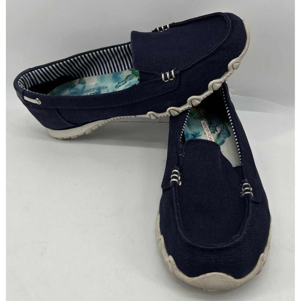 Skechers Relaxed Fit Bikers Pedestrian Slip On Shoes Blue Women's 7.5